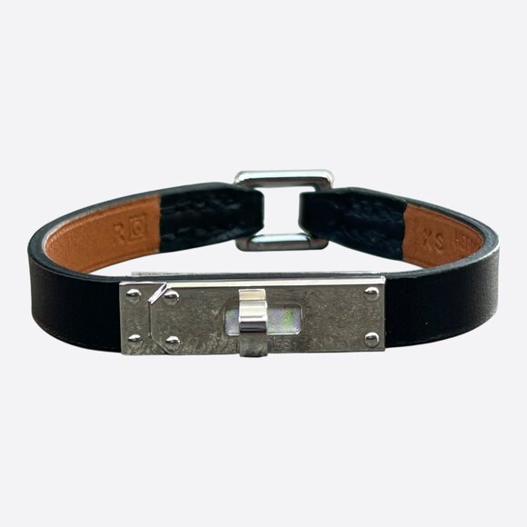 Hermes Black Swift & Palladium Hardware Mini Kelly Bracelet